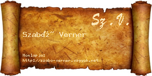 Szabó Verner névjegykártya